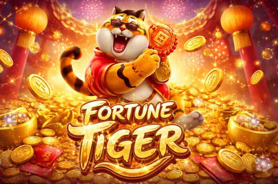 Jogo Fortune Tiger no K300PG plataforma com tigre dourado e símbolos de sorte